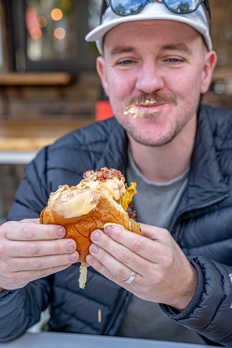 Dip It customer with sauce on face — get a little bit messy