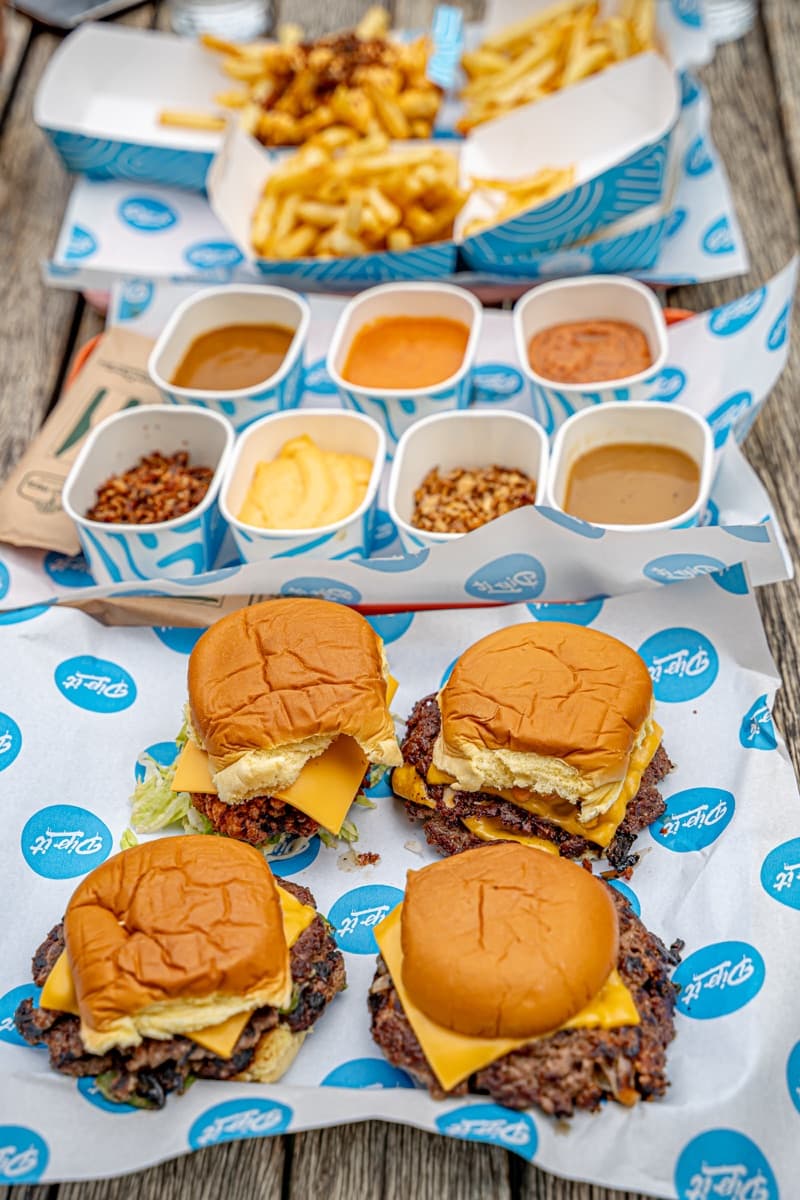 Dip It full menu spread — burgers, fried chicken and dipping sauces